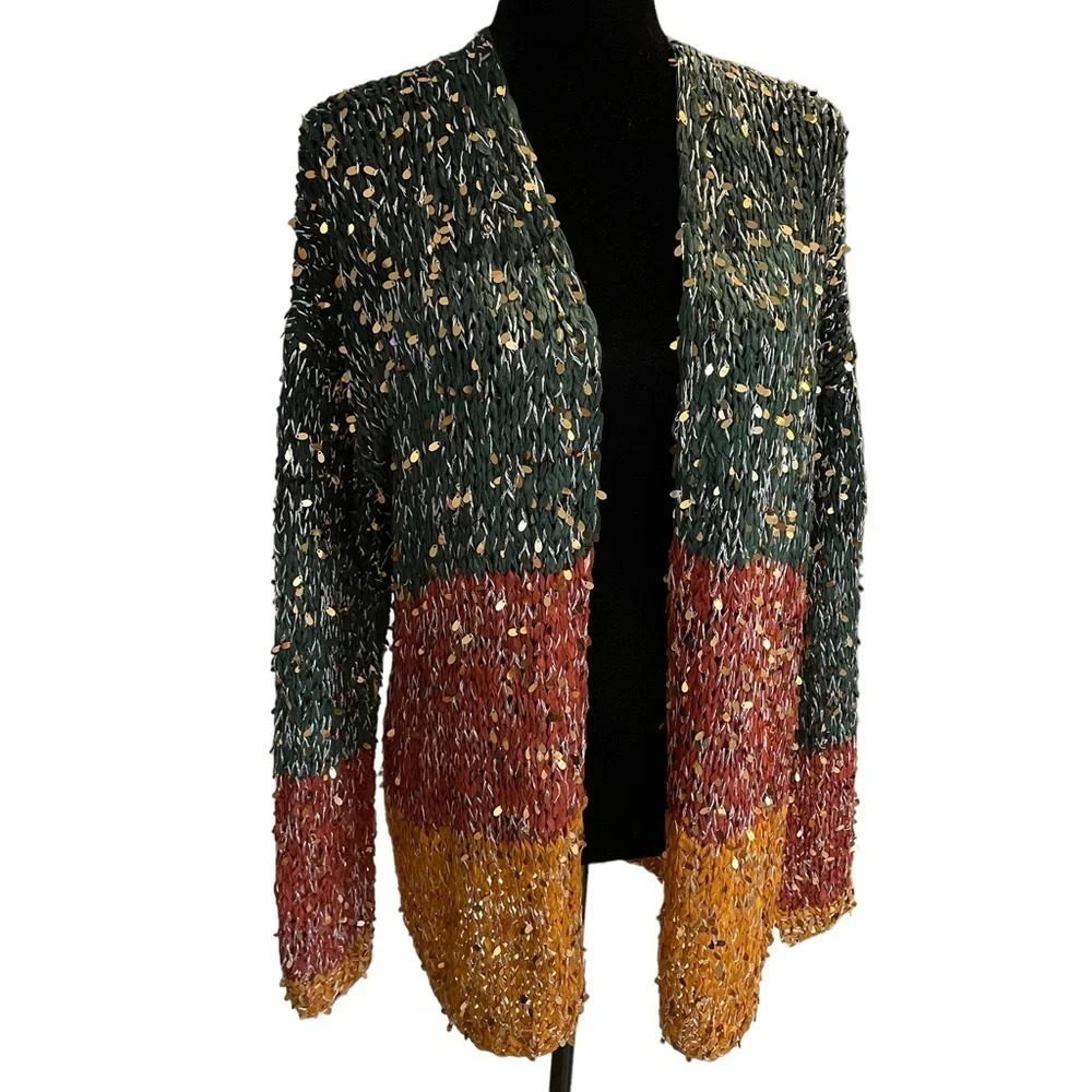 NWT FARM Rio Loose Knit Cardigan with sequins - Picture 6 of 9